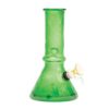 MULTI-LEAF ETCHED BEAKER WATER PIPE by RETRO GLASS Retro 8" soft glass green etched multi-leaf beaker water pipe with ice pinch.