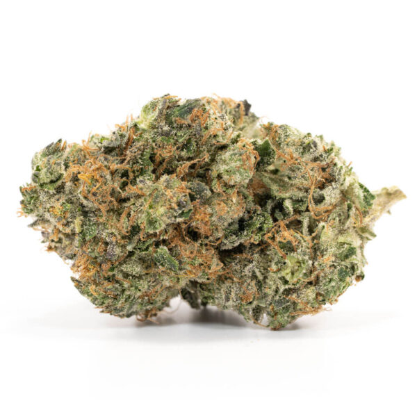 Cotton Candy Kush cannabis buds with light pink hues and sugar-like trichomes